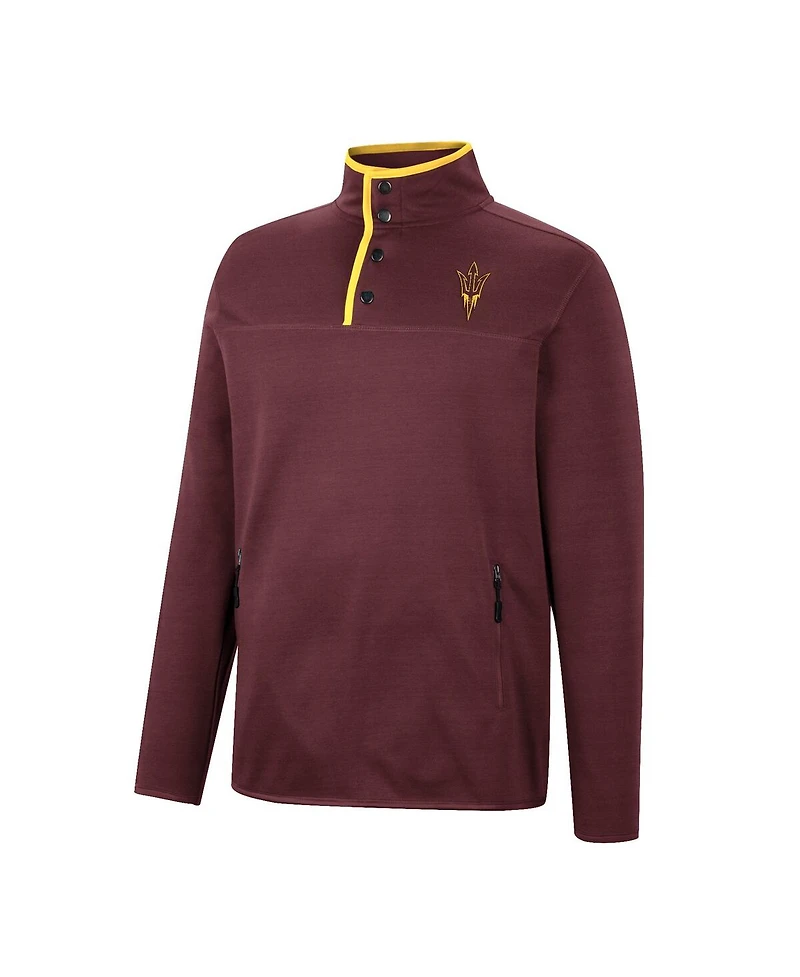 Men's Colosseum Maroon Arizona State Sun Devils Rebound Quarter-Snap Jacket