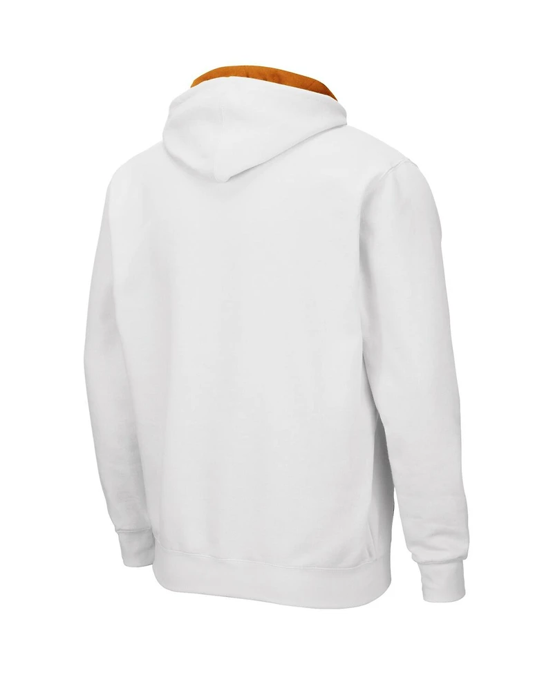 Men's Colosseum White Texas Longhorns Arch & Team Logo 3.0 Full-Zip Hoodie