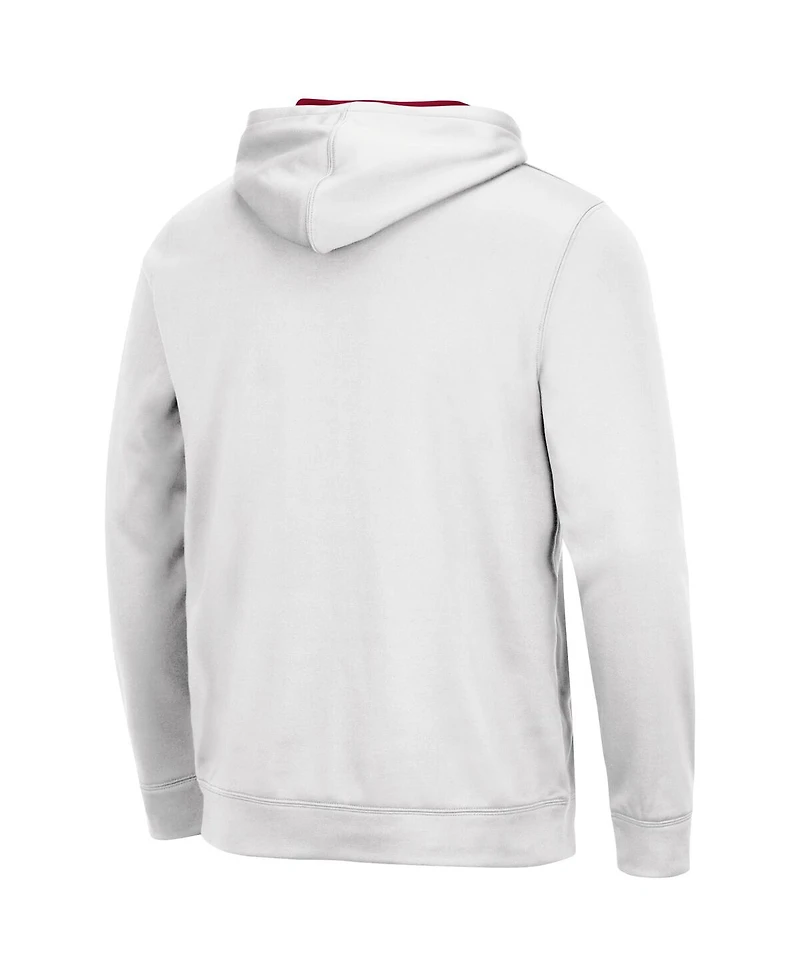 Men's Colosseum White Oklahoma Sooners Slash Stack 2.0 Pullover Hoodie