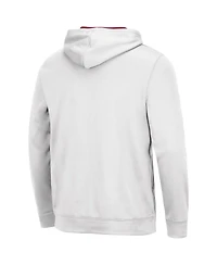 Men's Colosseum White Oklahoma Sooners Slash Stack 2.0 Pullover Hoodie
