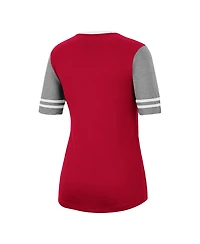 Women's Colosseum Crimson, Heathered Gray Indiana Hoosiers There You Are V-Neck T-shirt