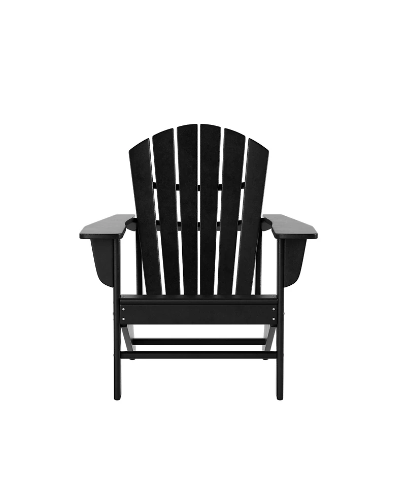 WestinTrends 3-Piece Patio Adirondack Chairs with Round Side Table Set