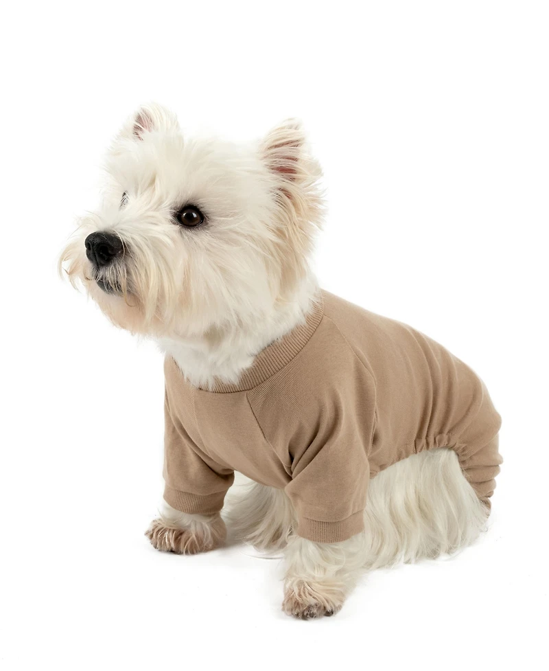 Leveret Dog Cotton Pajama Solid Beige