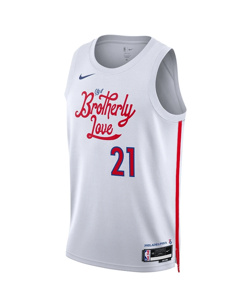 Men's and Women's Nike Joel Embiid White Philadelphia 76ers 2022/23 City Edition Swingman Jersey