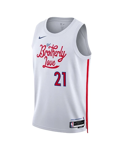 Men's and Women's Nike Joel Embiid White Philadelphia 76ers 2022/23 City Edition Swingman Jersey