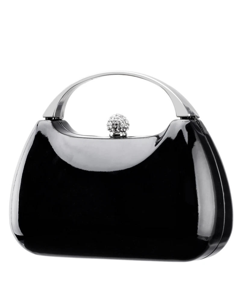 Nina Women's Metallic Minaudiere bag with Metal Handle