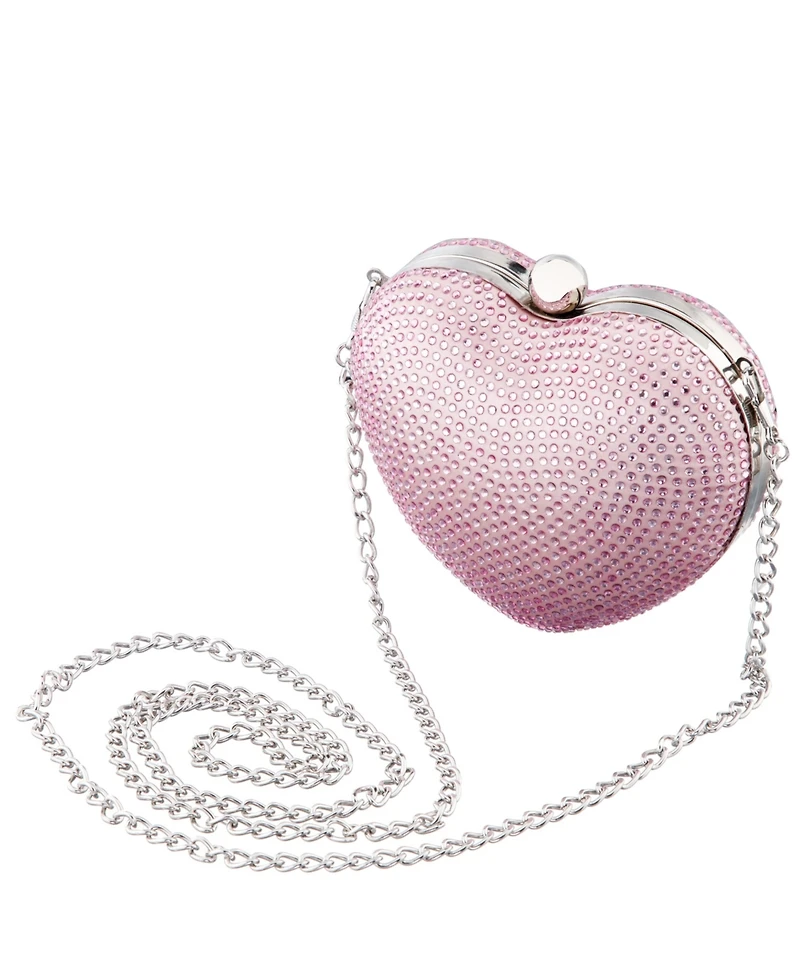 Nina Women's Crystal Heart Minaudiere Bag