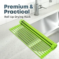 Multipurpose Heavy Duty Silicone Roll Up Sink Drying Rack Large