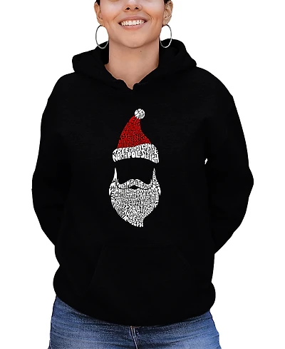 La Pop Art Women's Santa Claus Word Hooded Sweatshirt