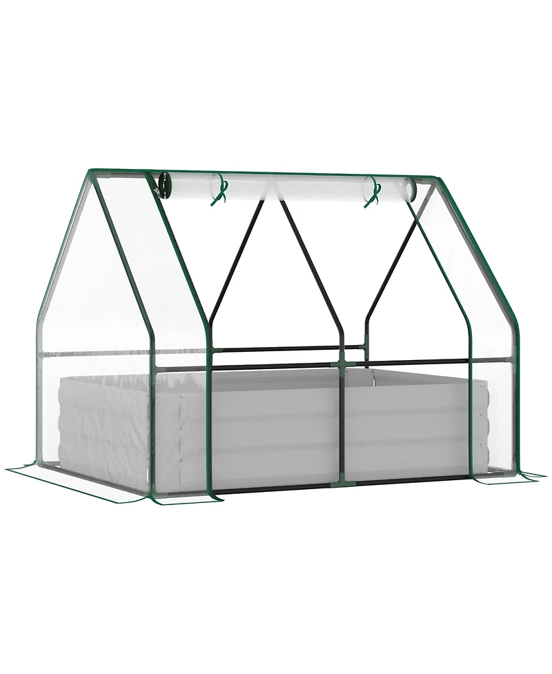 Outsunny Raised Garden Bed with Cover, Mini house