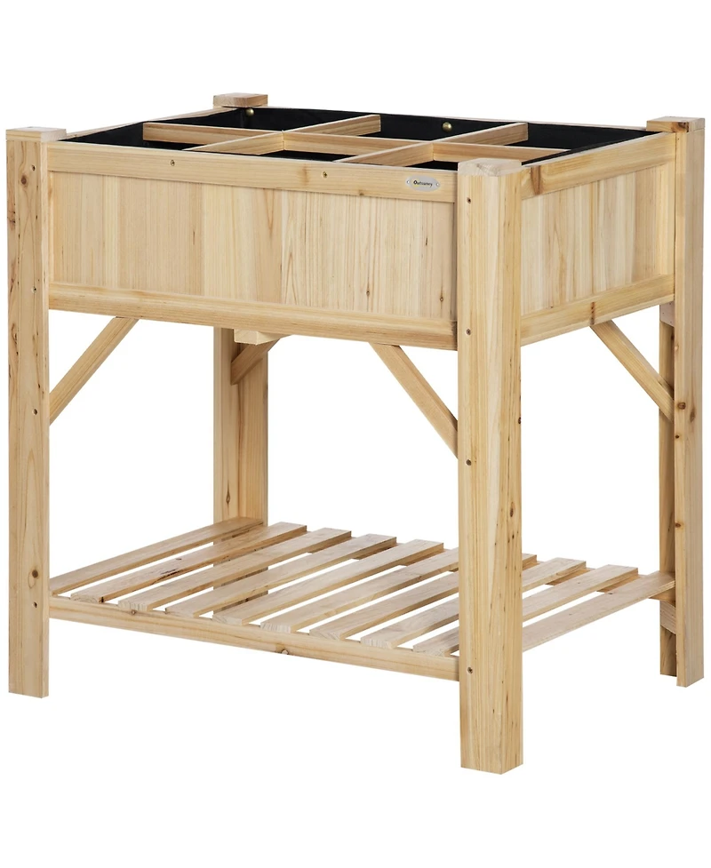 Raised Garden Bed, 6 Grid, 31" x 23" Storage Shelf for Vegetables