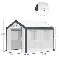 Outsunny 10' x 7' Walk-In Garden house with Roll-Up Door,