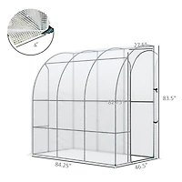 Outsunny 7' x 4' x 7' Outdoor Walk-in Lean-to house, Pe Cover,