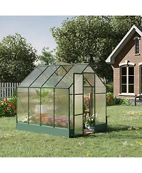 Outsunny 6' x 8' x 7' Walk-in Plant Polycarbonate house Backyard/Outdoor