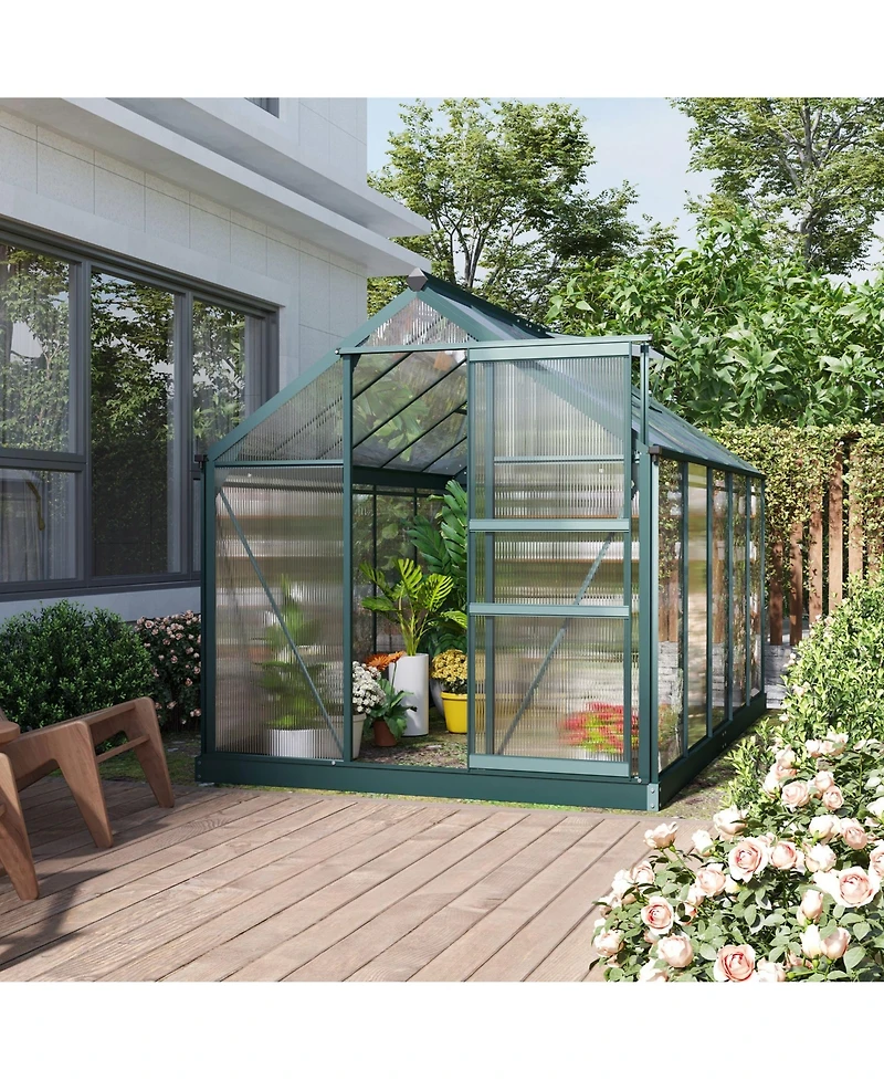 Outsunny 6' x 10' x 7' Large Polycarbonate Walk-in house,