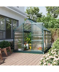 Outsunny 6' x 10' x 7' Large Polycarbonate Walk-in house,
