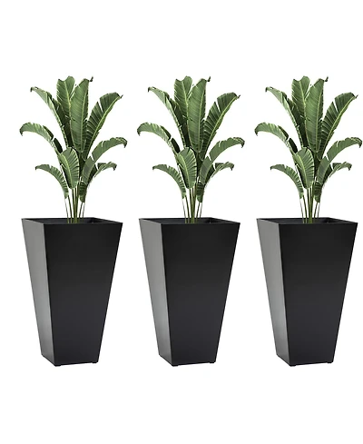 Outsunny 28" Tall Plastic Flower Pot, Set of 3