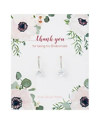 Macy's Cubic Zirconia Pear Shape Drop Earrings (1/10 ct. t.w.) in Fine Silver Plated Brass