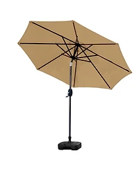 9 Ft Outdoor Patio Market Umbrella with Square Plastic Fillable Base