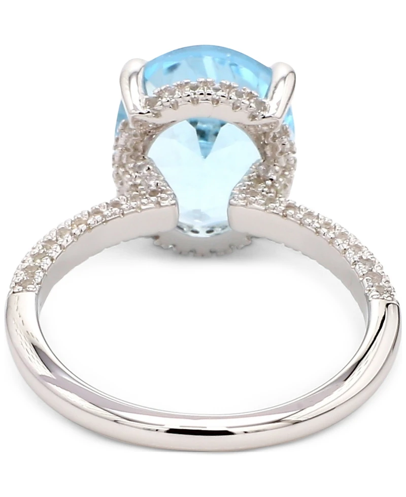 Opal (2 ct. t.w.) & White Topaz (1/10 ct. t.w.) in Gold-Plated Sterling Silver (Also in Sky Blue Topaz & Pink Amethyst)