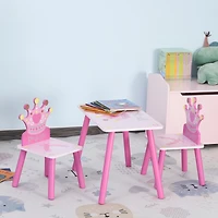 Qaba 3 Piece Kids Table and Chair Set,
