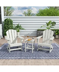 WestinTrends 3 Piece set Outdoor Patio Poly Adirondack rocking chairs with side table