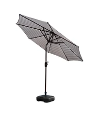 9 Ft Outdoor Patio Market Umbrella with Square Plastic Fillable Base