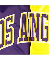 Men's Starter Purple, Gold Los Angeles Lakers Fast Break Satin Full-Snap Jacket