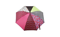 Totes Patchwork Auto Open Stick Umbrella