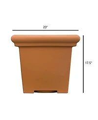 The Hc Companies Plastic Terrazzo Square Planter Terra Cotta - 20 Inch