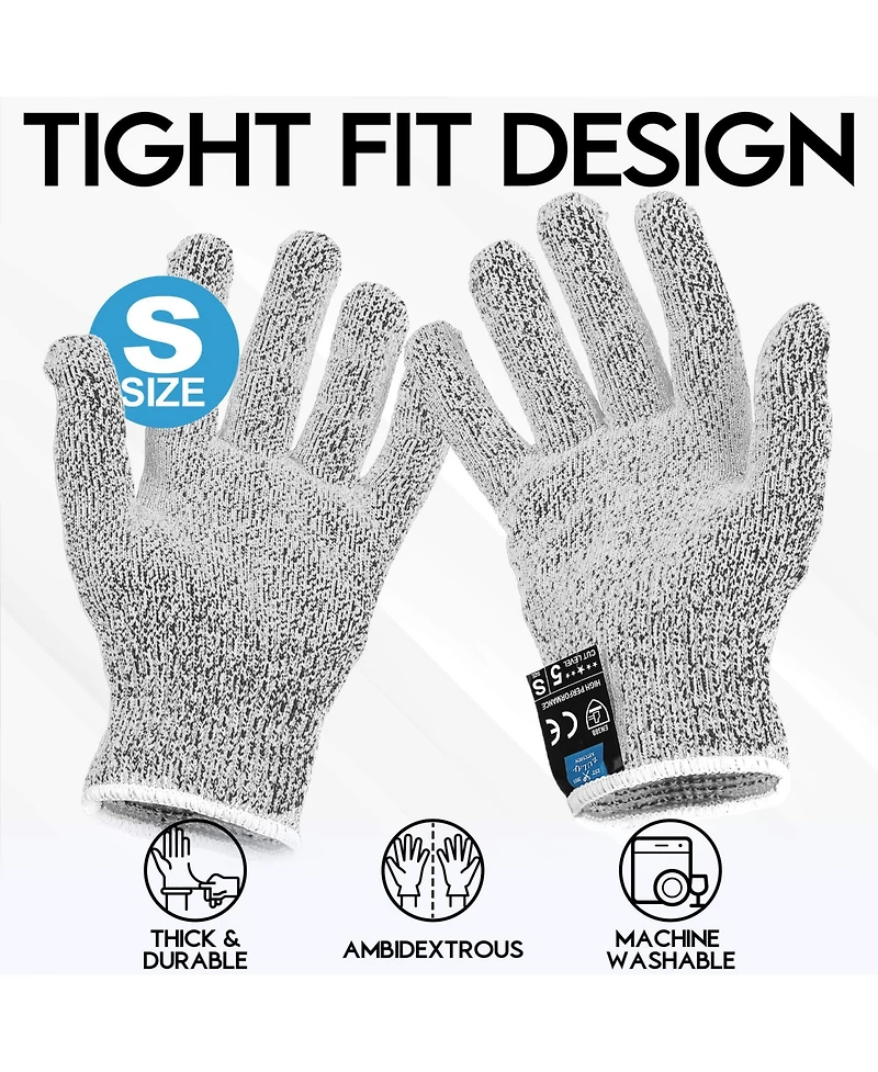 Cut Resistant Gloves Food Grade Level 5 Protection - Comfortable Safety Work