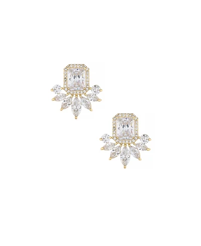 Ettika Shine Crystal Earrings in 18K Gold Plating