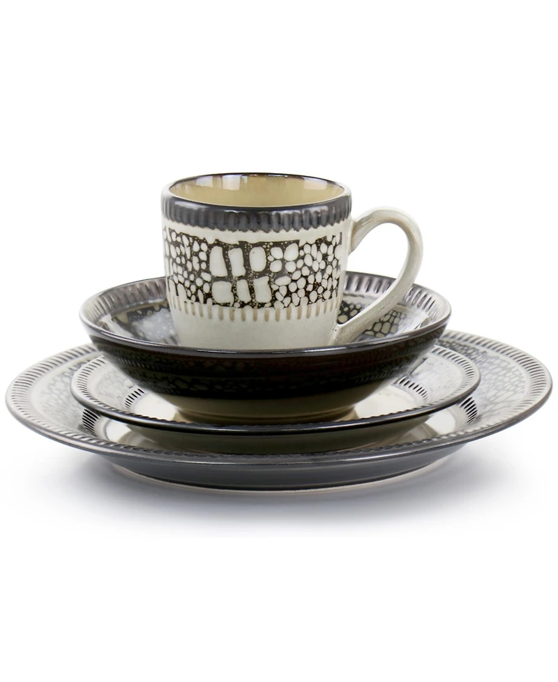Elama Desert Sand 16 Pc. Dinnerware Set, Service for 4