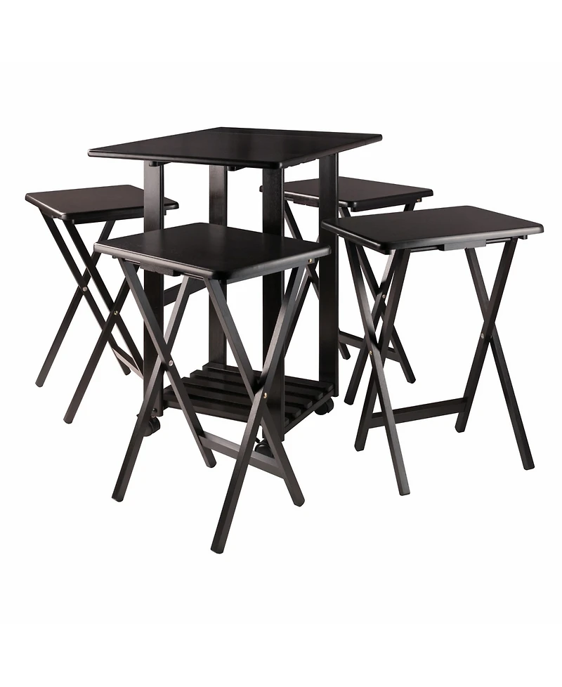 Winsome Sophia 5-Piece Wood Drop Leaf Top Snack Table Set