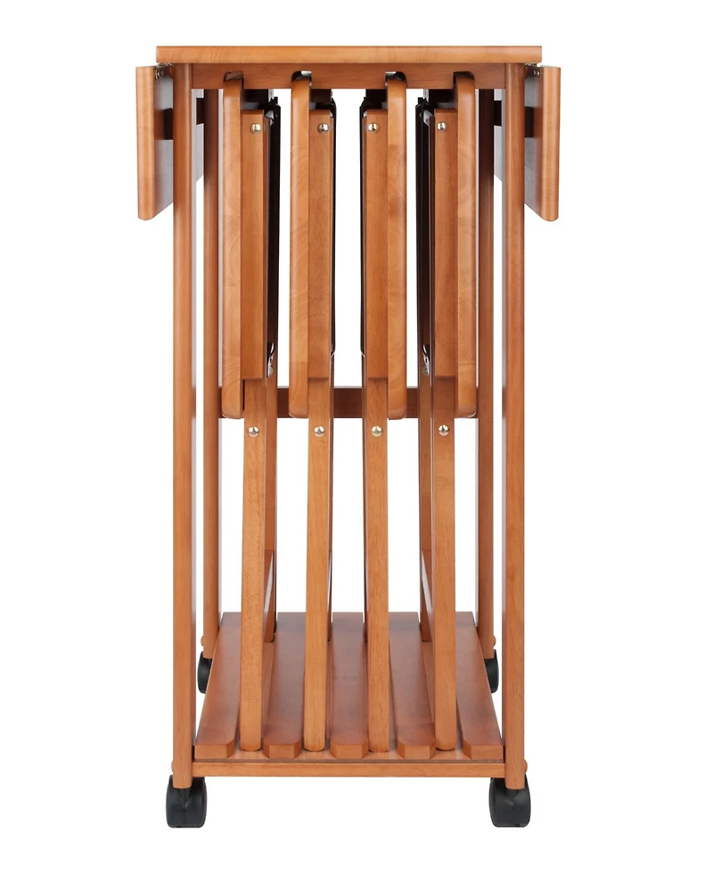 Winsome Sophia 5-Piece Wood Drop Leaf Top Snack Table Set