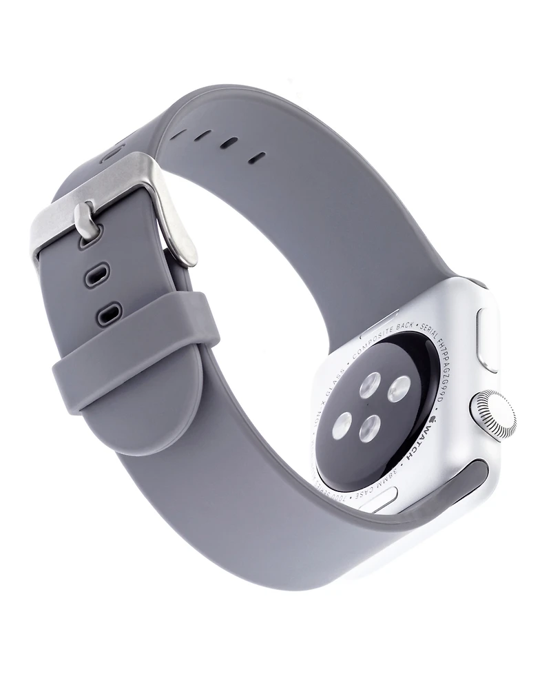 WITHit Gray Smooth Silicone Band designed for Apple Watch 42mm (Series 1-3 only) & 44/45/46/49mm (Ultra & Ultra 2)