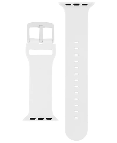 WITHit White Silicone Keeperless Band designed for Apple Watch 42mm (Series 10) & 38/40/41mm
