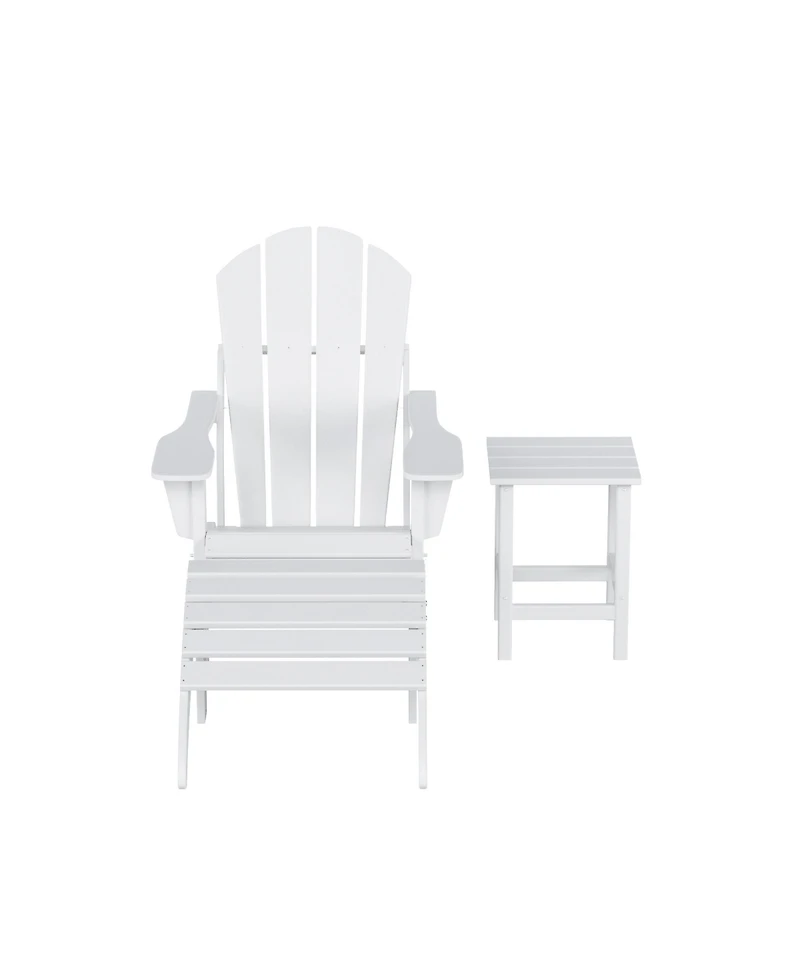 WestinTrends Adirondack Folding Chair with Ottoman and Side Table Set