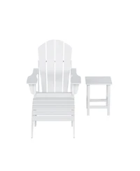 WestinTrends Adirondack Folding Chair with Ottoman and Side Table Set