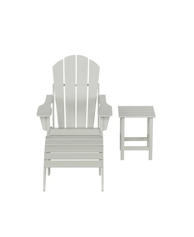 WestinTrends Adirondack Folding Chair with Ottoman and Side Table Set
