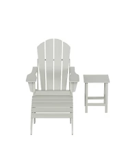 WestinTrends Adirondack Folding Chair with Ottoman and Side Table Set