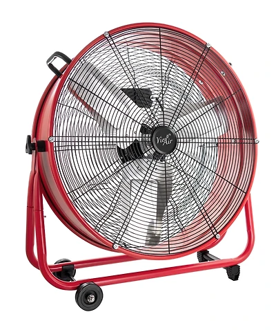 Vie Air 24 Inch Commercial Floor Drum Fan in Red