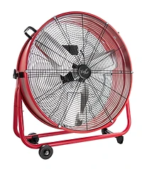 Vie Air 24 Inch Commercial Floor Drum Fan in Red