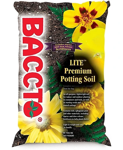 Michigan Peat 1420 Baccto Lite Premium Potting Soil, 20-Quart