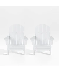 All-Weather Contoured Outdoor Poly Folding Adirondack Chair (Set of