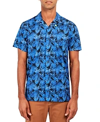 Society of Threads Men's Slim Fit Non-Iron Tropical Print Performance Stretch Camp Shirt