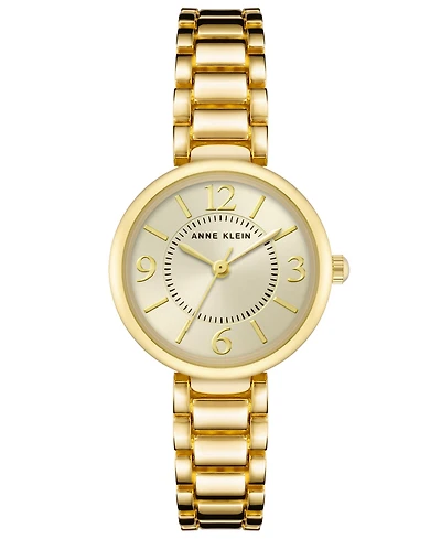 Anne Klein Gold-Tone Metal Alloy Link Bracelet Watch, 26MM