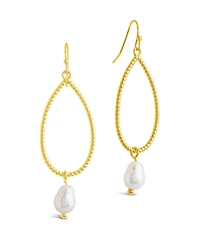 Sterling Forever Elyse Dangle Cultured Freshwater Pearl Earrings