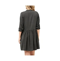 Ripe Maternity Demi Tencel Button Down Nursing Dress Olive