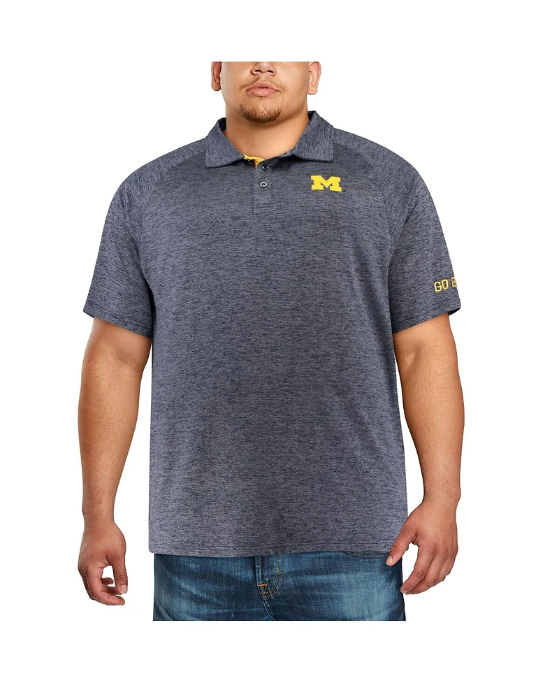 Men's Colosseum Navy Michigan Wolverines Big and Tall Down Swing Polo Shirt